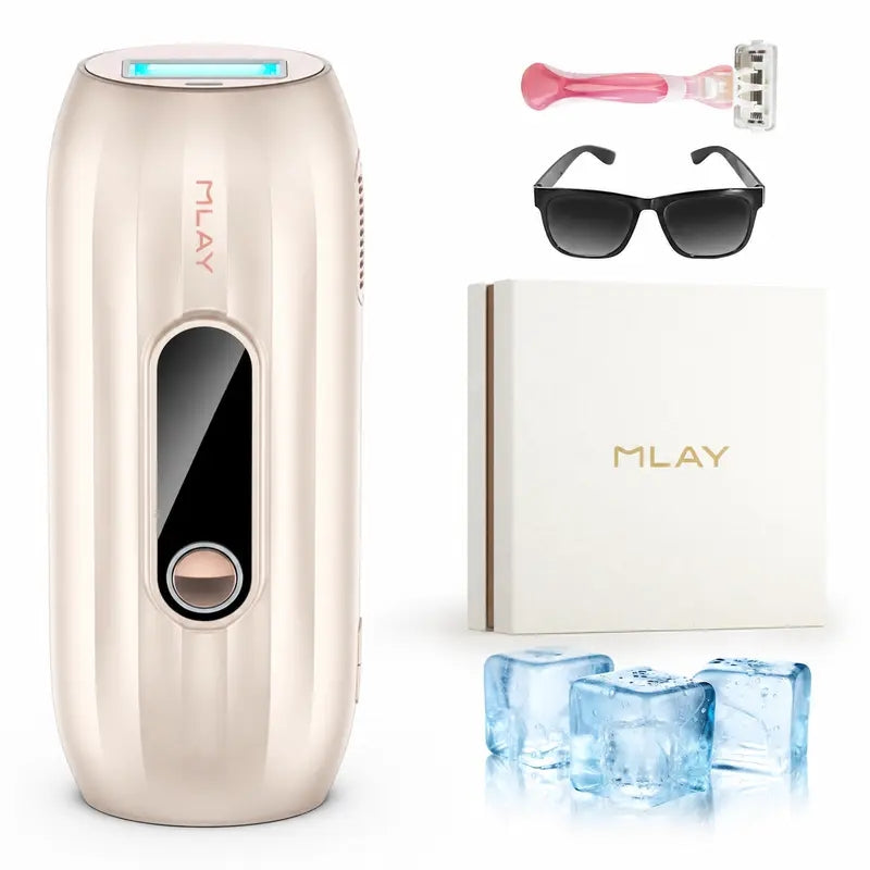 MLAY T15 IPL Hair Removal Device with Ice Cooling,Intelligent Skin Tone Recognition,5 Energy Levels, 2 Modes,Plug-In Design
