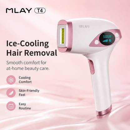 MLAY T4 IPL-Haarentfernung für Frauen/Männer, 15,5 J Hochenergie-IPL-Haarentfernungsgerät mit Eiskühlung, schmerzlos für das Gesicht